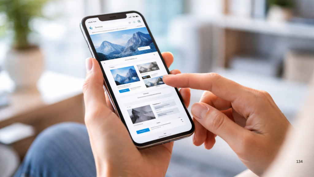 User browsing a fast and responsive mobile website highlighting mobile-first performance optimization and user experience